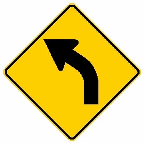 Left Curve Traffic Sign Board Manufacturer in Kolkata